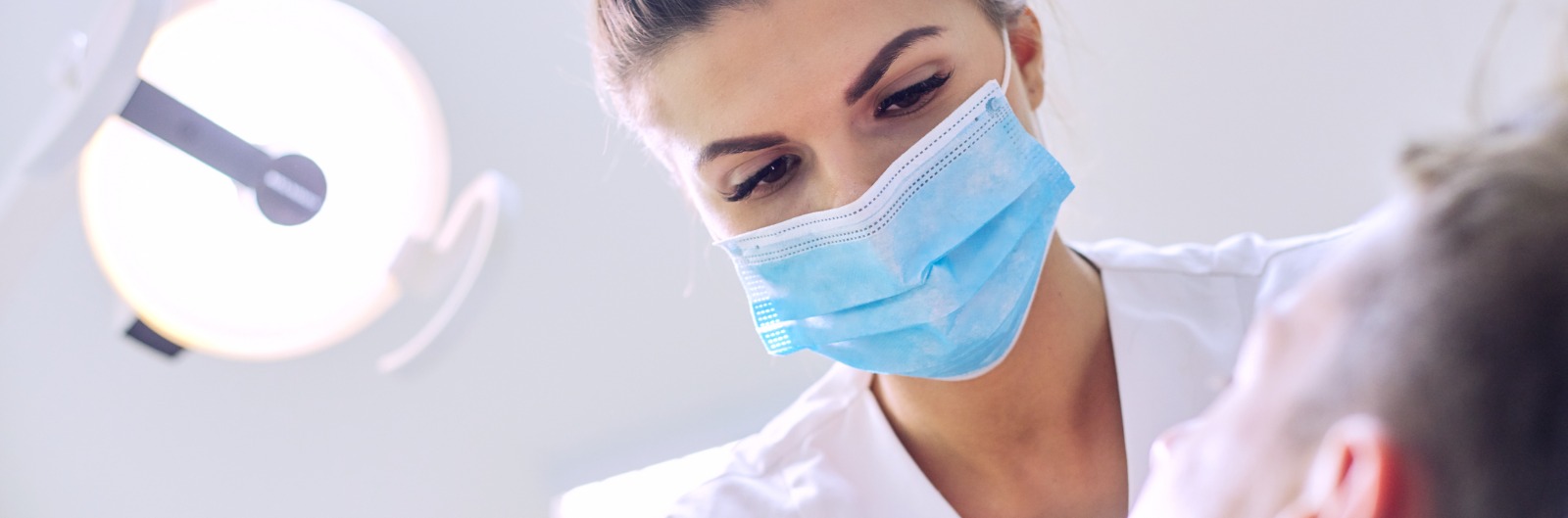 A patient having their teeth cleaned