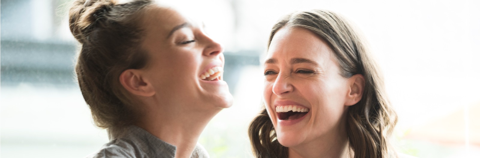 Two women laughing