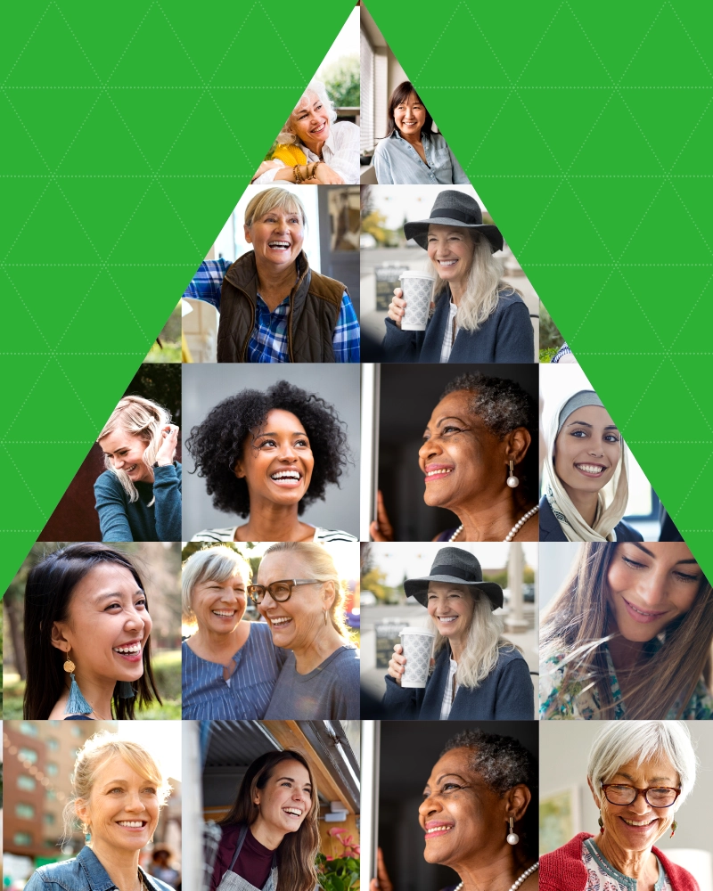 A collage of woman of different backgrounds and diversities