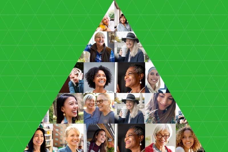 A collage of woman of different backgrounds and diversities